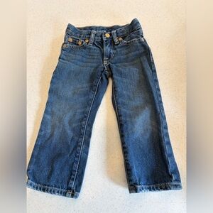 Polo Ralph Lauren Toddler Boy’s 2T Denim Blue Jeans Adjustable Waist 100% Cotton